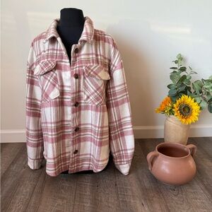 Love Tree Womens Plaid and Cream Shirt / Jacket, Previously $45